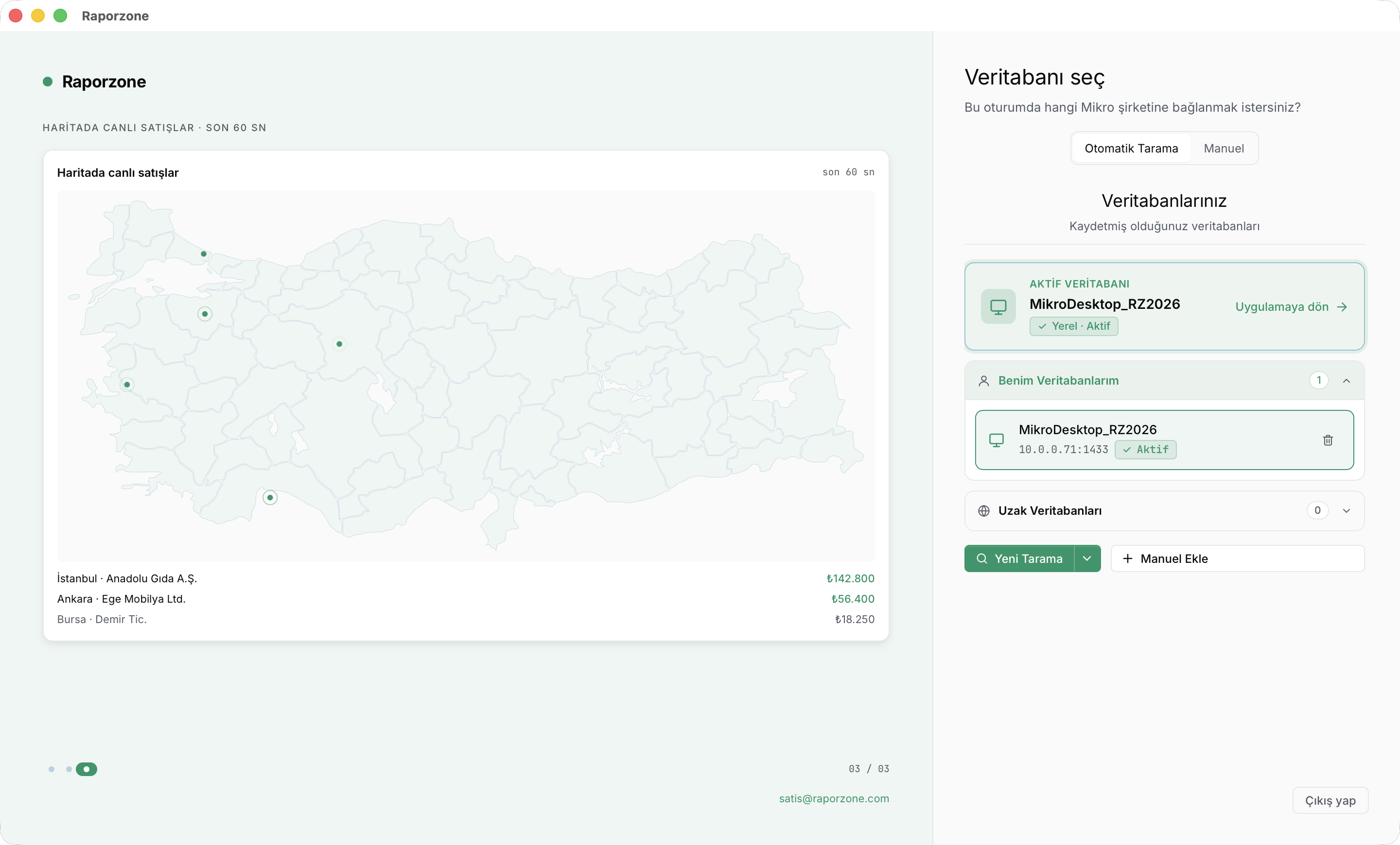 Etiketleri ile birlikte kayıtlı veritabanı kartları